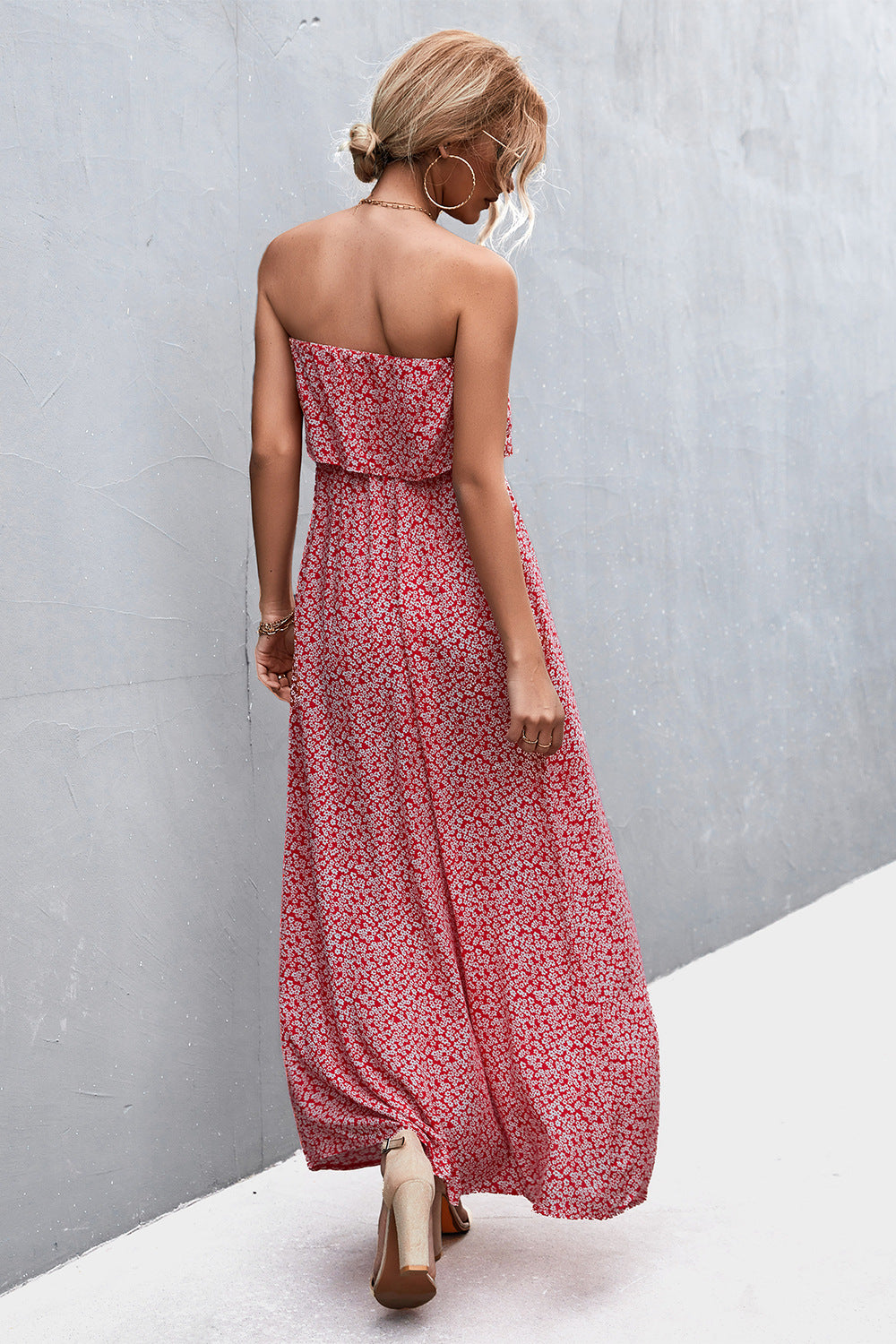 Buy Strapless Split Maxi Dress by Faz