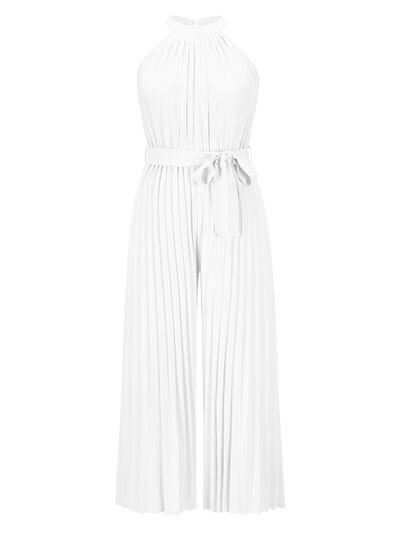 Buy Cutout Tied Pleated Sleeveless Jumpsuit by Faz