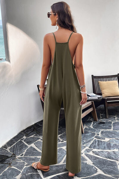 Buy Pocketed Spaghetti Strap Overalls by Faz