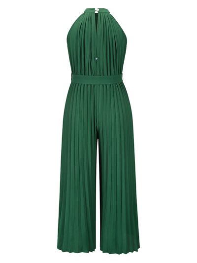 Buy Cutout Tied Pleated Sleeveless Jumpsuit by Faz