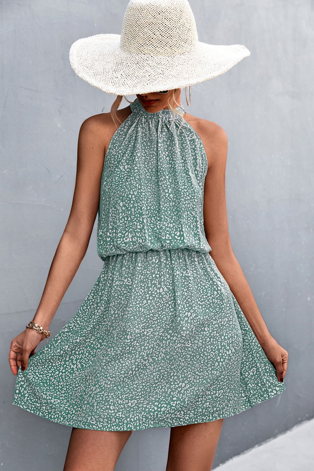 Buy Floral Tied Sleeveless Mini Dress by YO