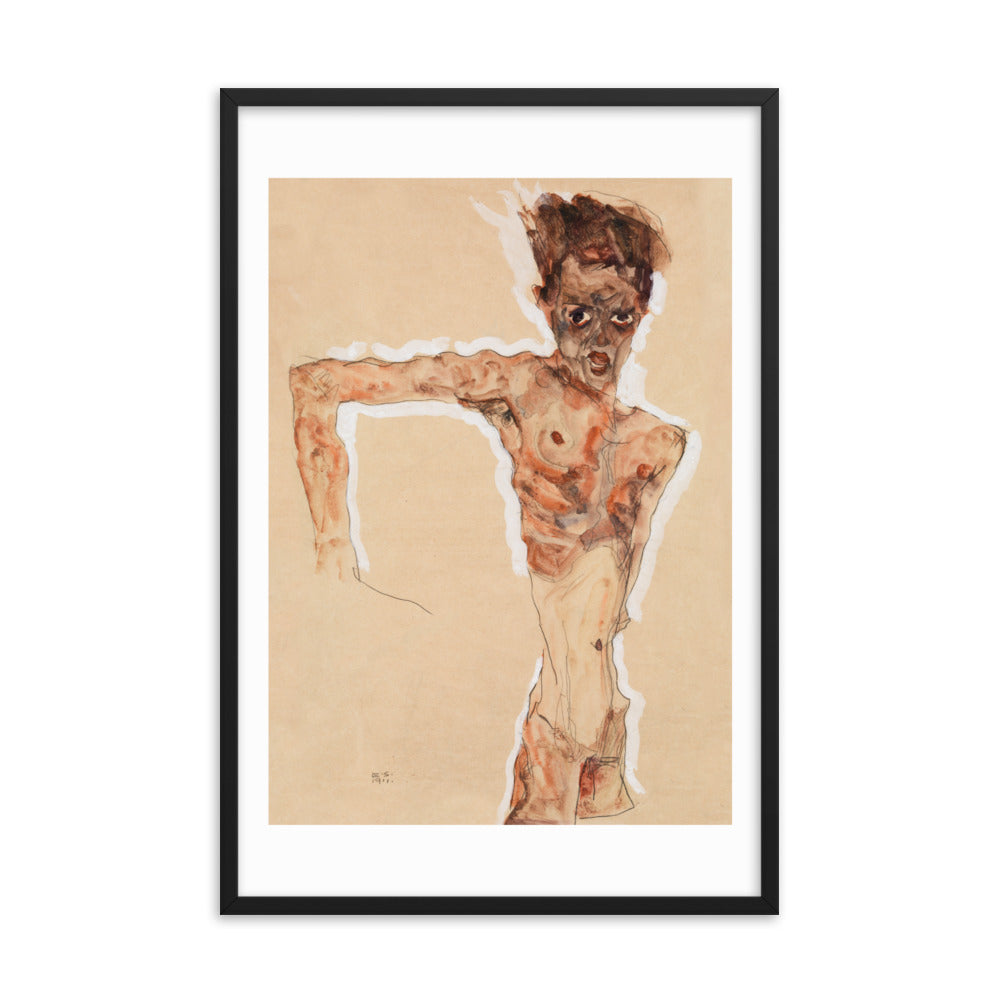 Naked Man Self-Portrait Wall Art Print