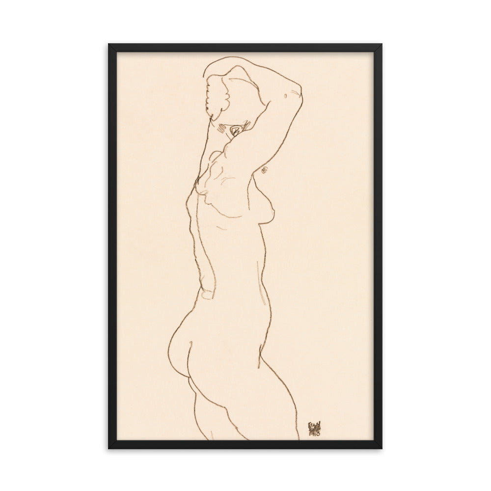 Naked Woman Backview Wall Art Print