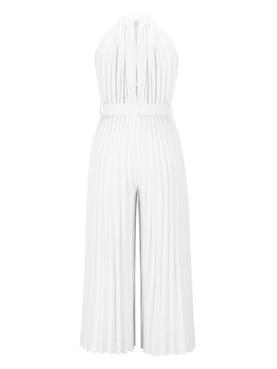 Buy Cutout Tied Pleated Sleeveless Jumpsuit by Faz