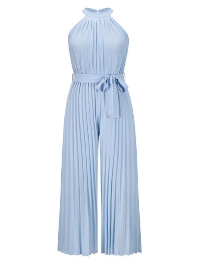 Buy Cutout Tied Pleated Sleeveless Jumpsuit by Faz