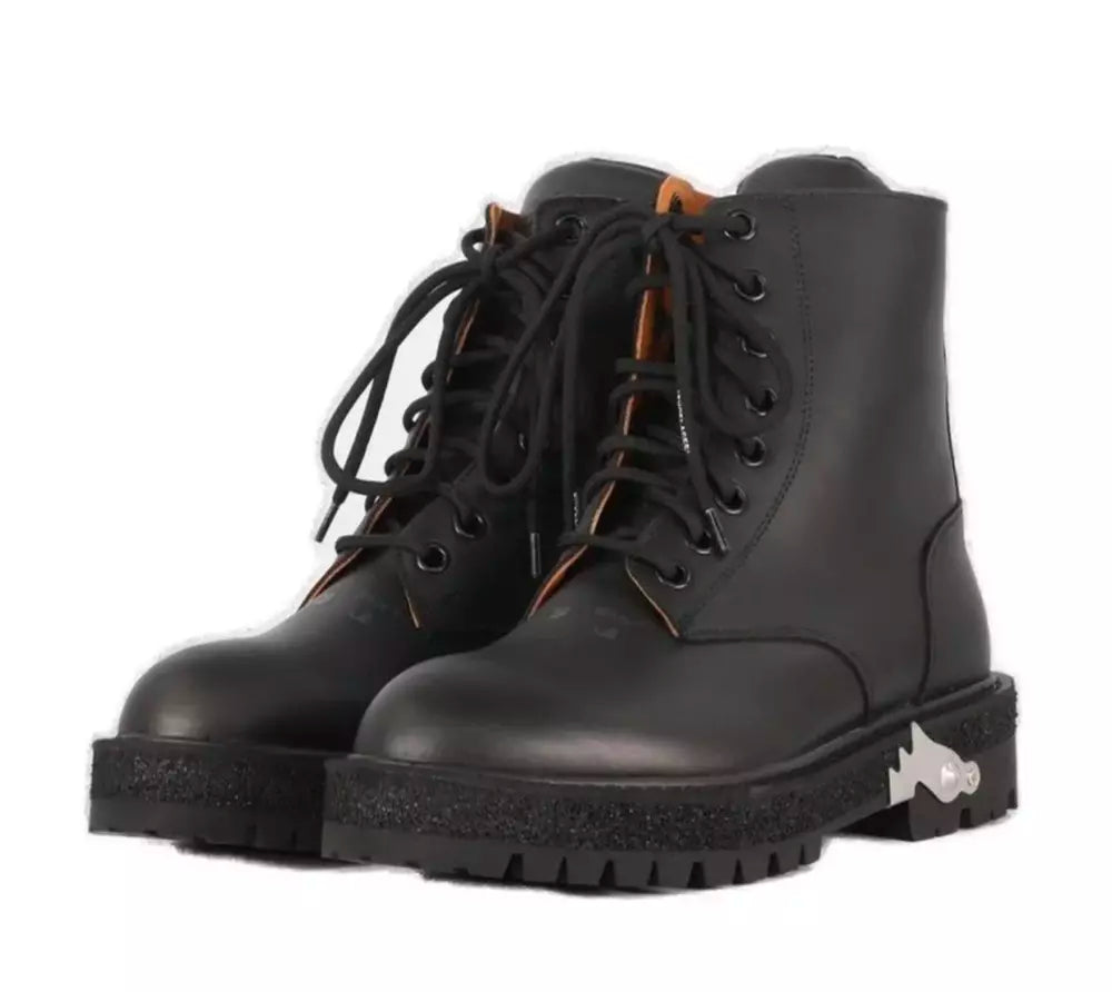 Sleek Black Leather Ankle Boots