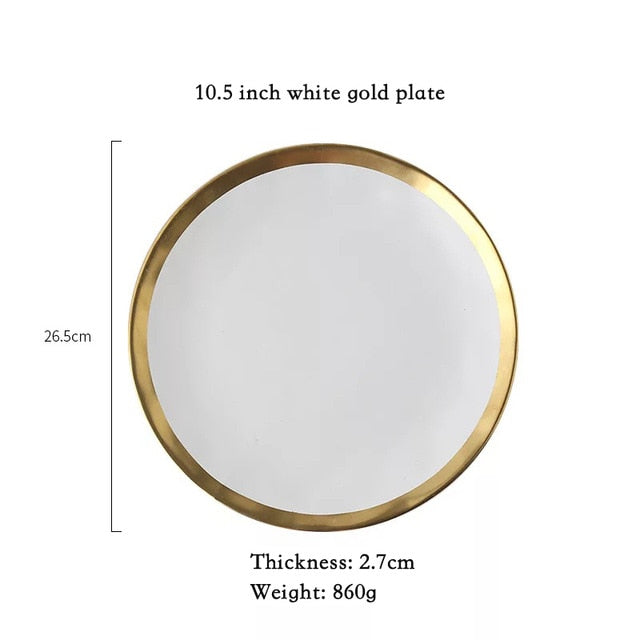 Buy European Gold Side Ceramic Plate by Faz