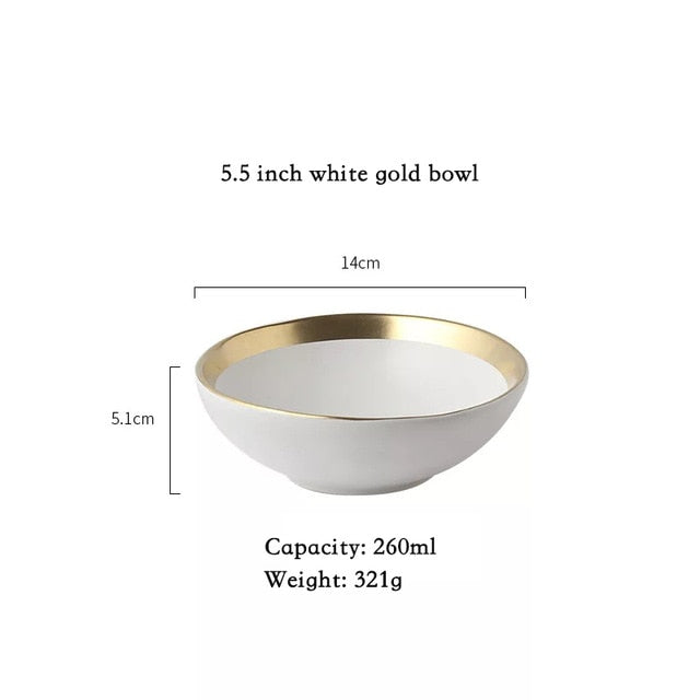 Buy European Gold Side Ceramic Plate by Faz