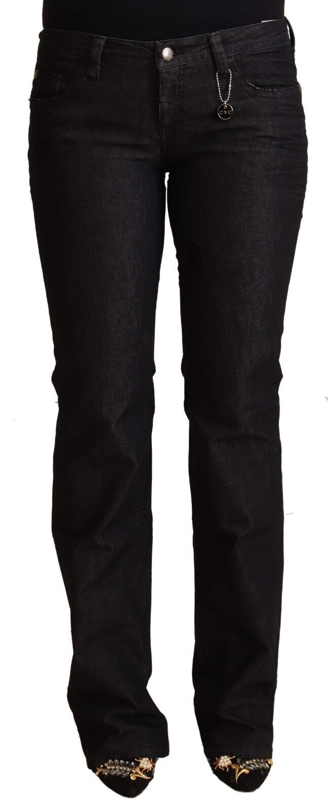 Chic Low Waist Skinny Black Denim Jeans