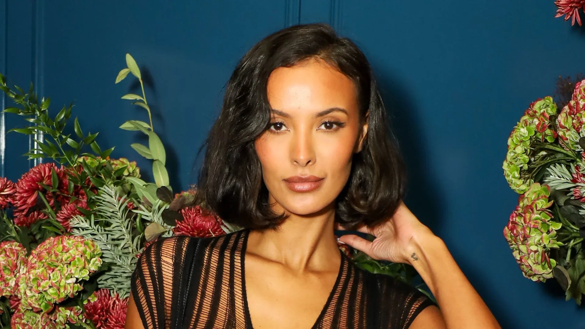 Maya Jama’s Sheer Feathered Dress Stuns at London Fashion Week