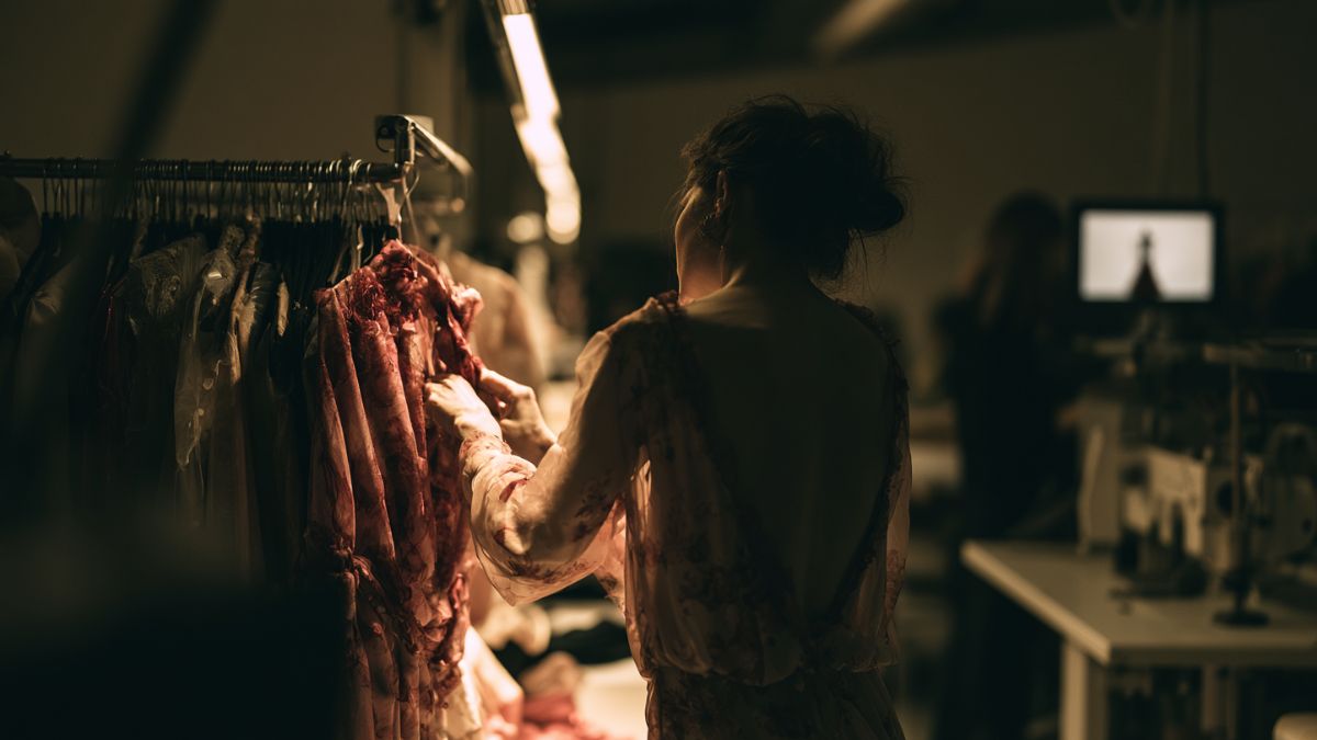 Hands inspecting the seams of a tailored garment illustrating how to tell quality clothing