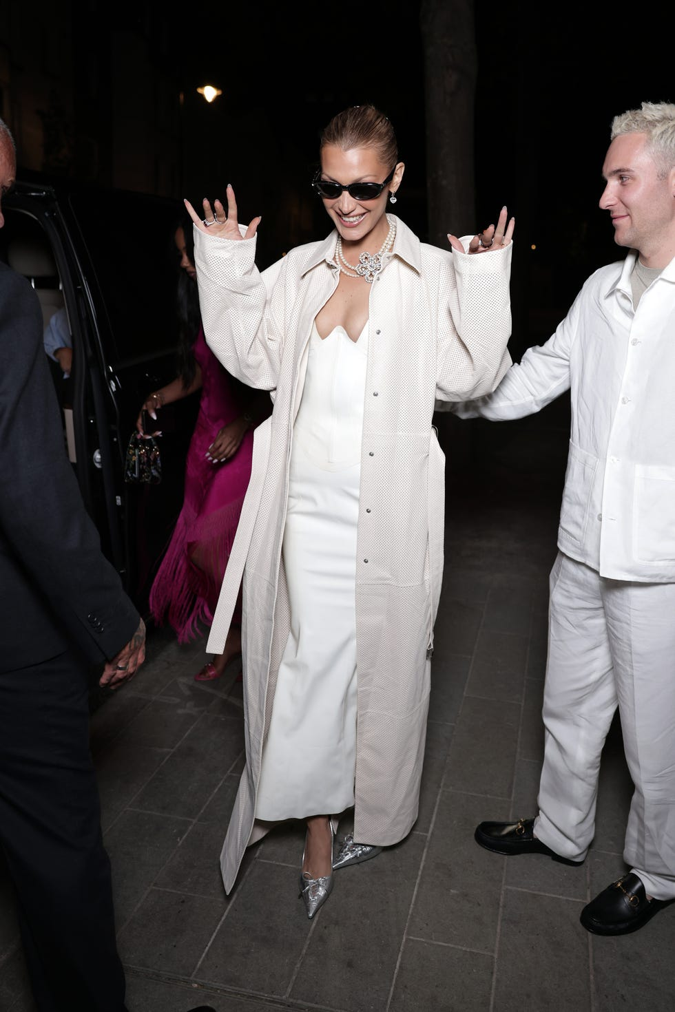 Bella Hadid Stuns in White Latex Two-Piece: London Street Style Revolution