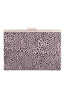 Harding Gold Frame Leopard Clutch, Pink