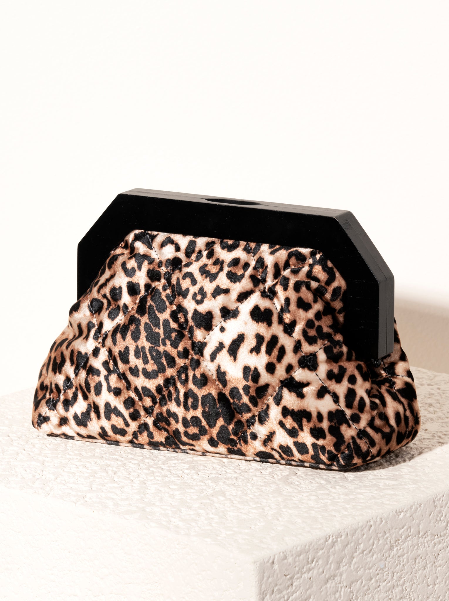 Bailey Quilted Leopard Clutch, Multi