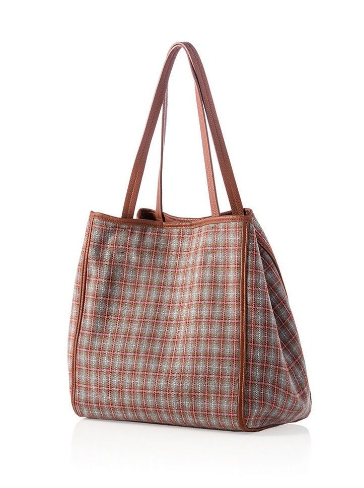 Buy Vale Plaid Tote, Multi by Shiraleah