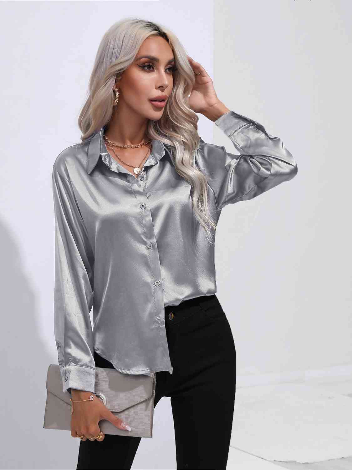 Buy Collared Neck Buttoned Long Sleeve Shirt by B&S