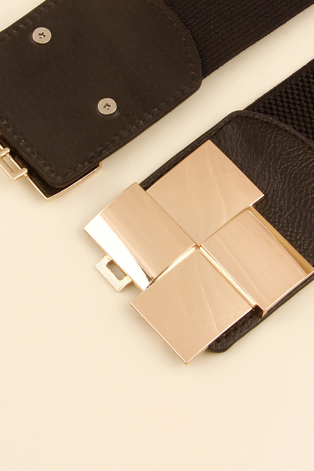 Buy Geometric Buckle Elastic Wide Belt by Faz