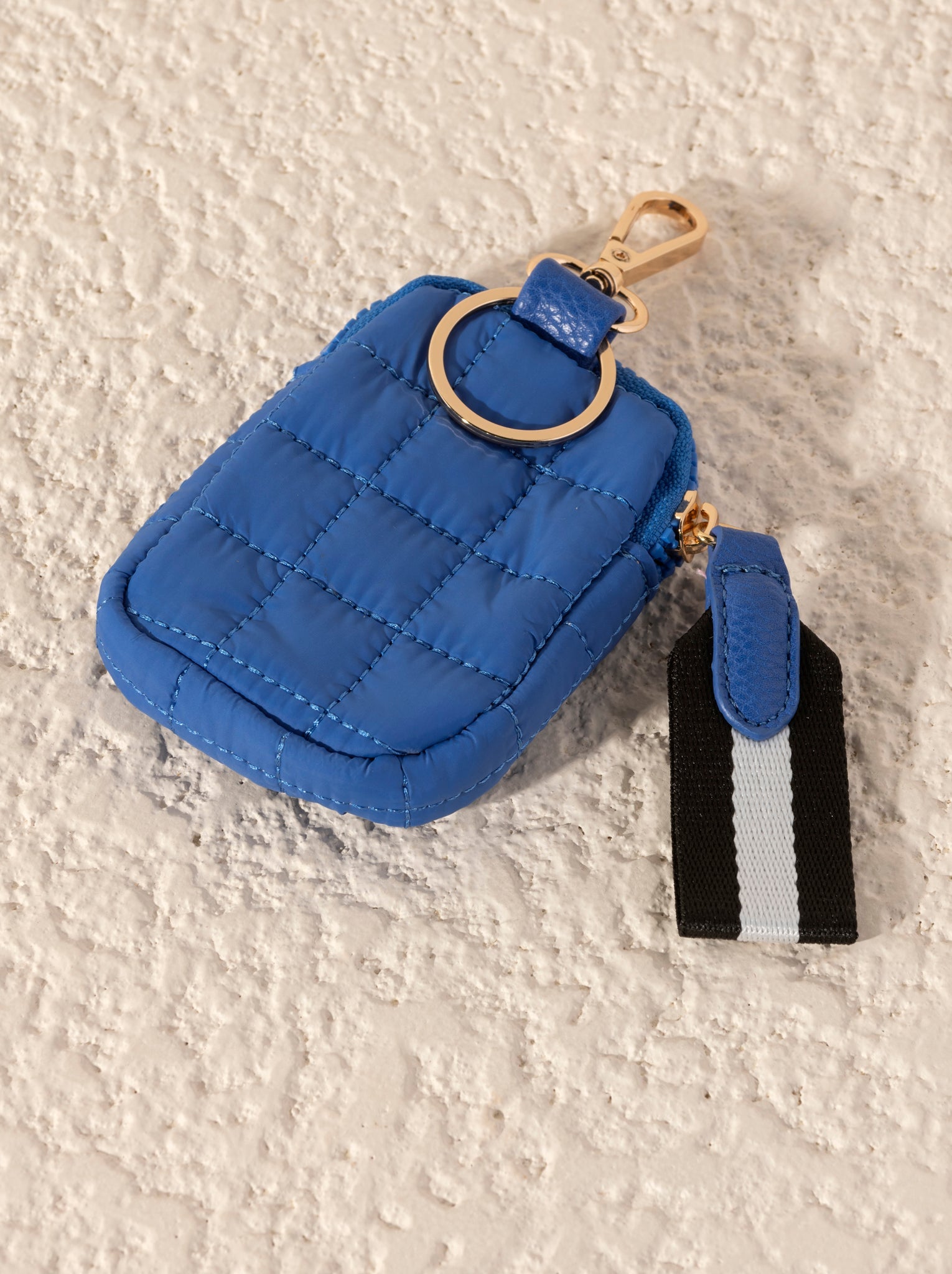 Ezra Quilted Nylon Clip-On Pouch, Ultramarine