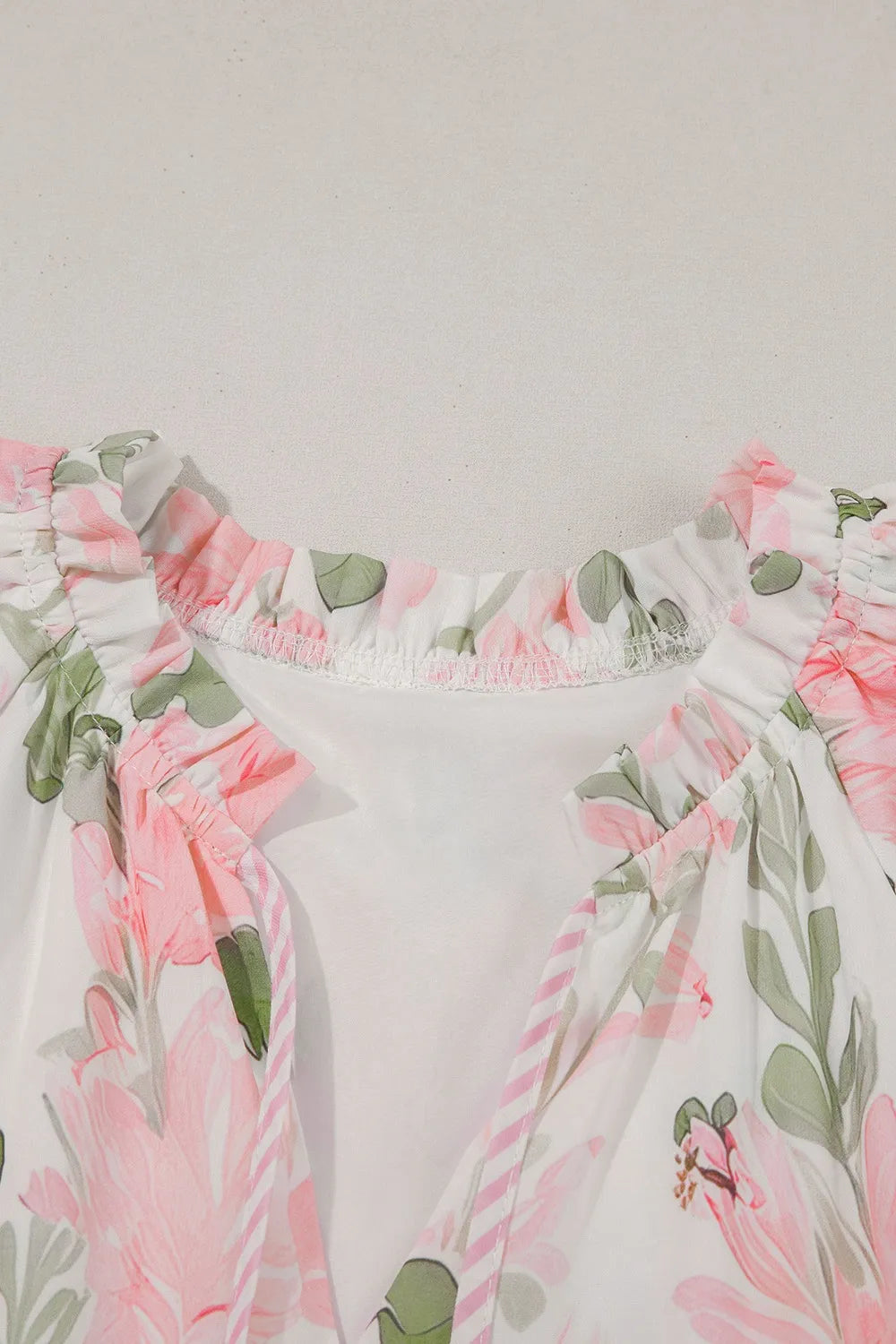 Buy Floral Contrast Edge Layered Short Sleeve Mini Dress by Faz