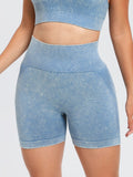 Buy Washed High Waist Active Shorts by Faz