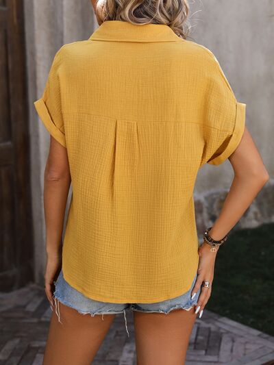 Buy Textured Pocketed Button Up Shirt by Mandy