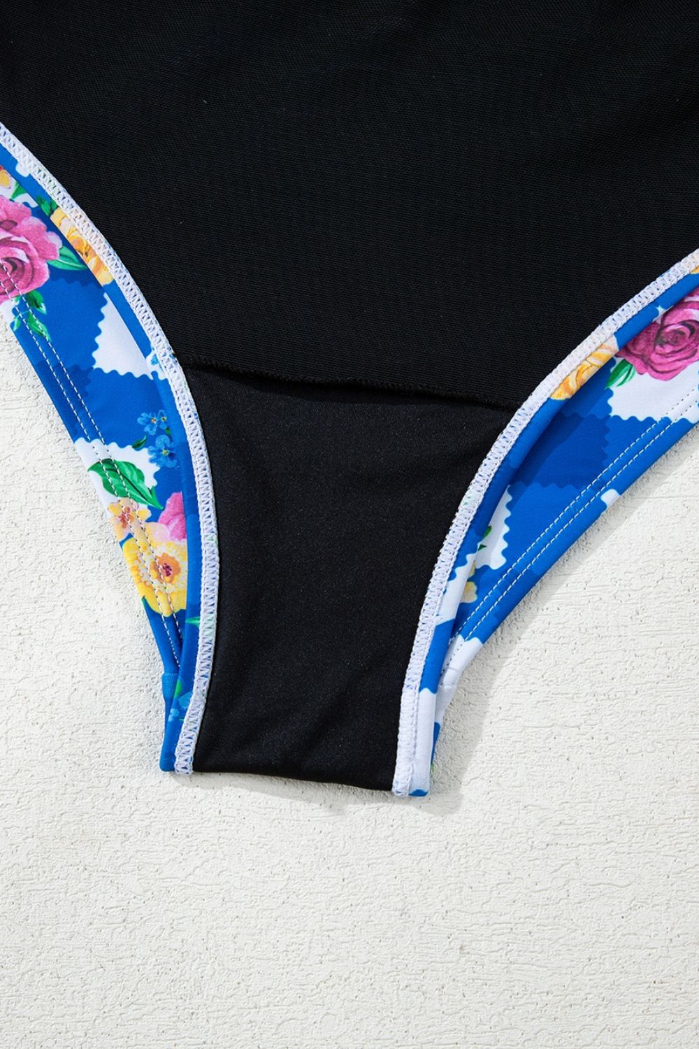 Buy Floral Gingham Halter Neck Drawstring One Piece Swimwear by Faz