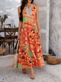 Buy Printed Sleeveless Maxi Dress by Faz