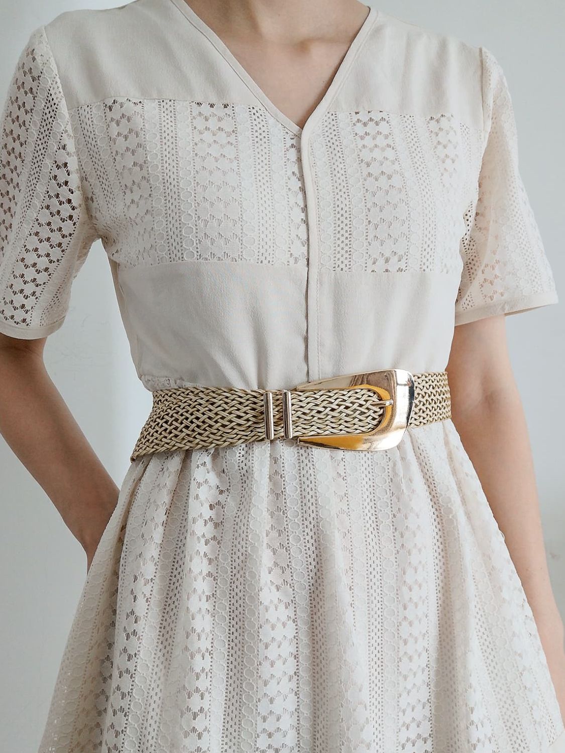 Buy Irregular Buckle Braid Belt by Faz
