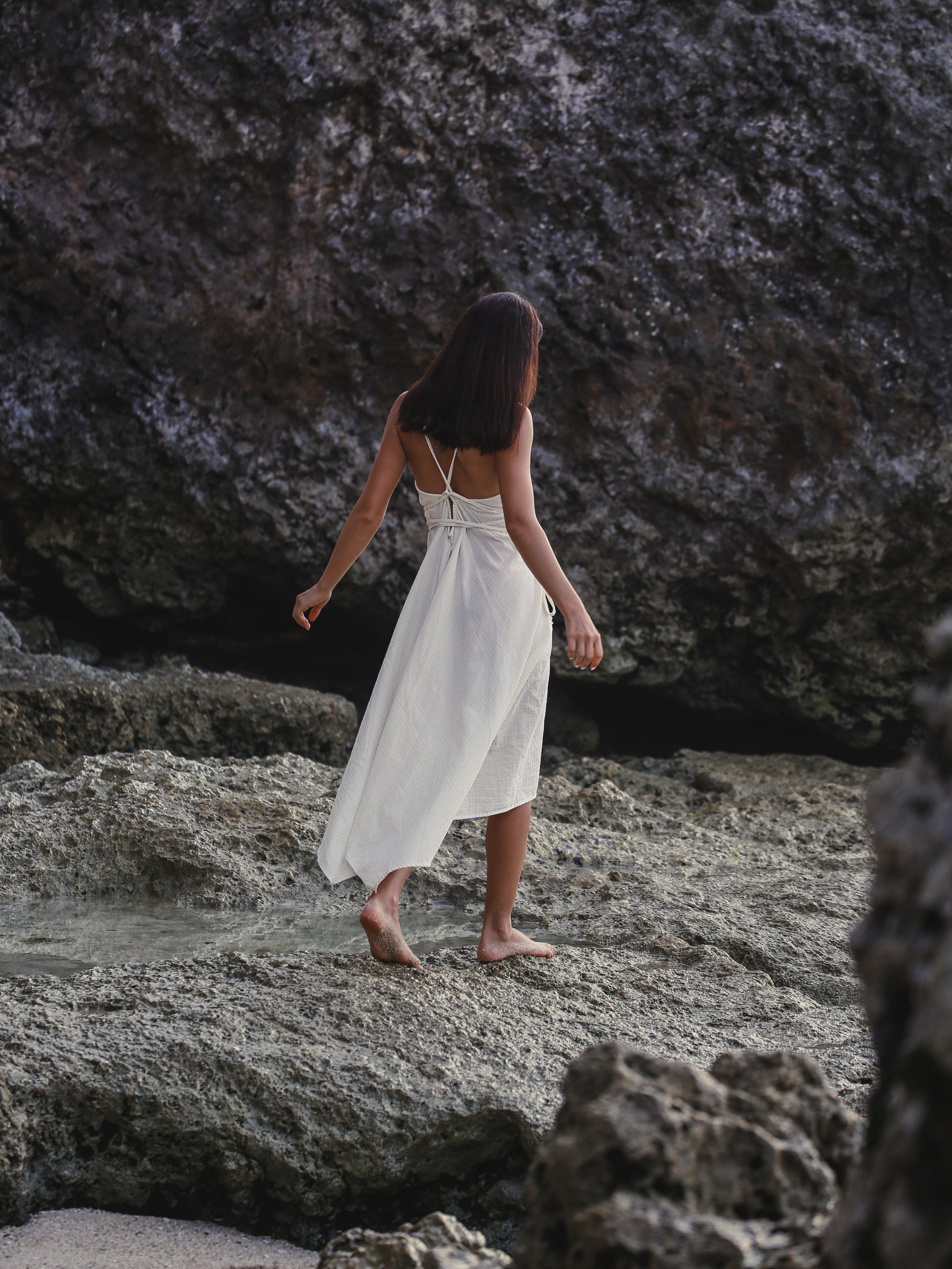 Buy Sage Maxi Dress - Gold Stripes by The Handloom