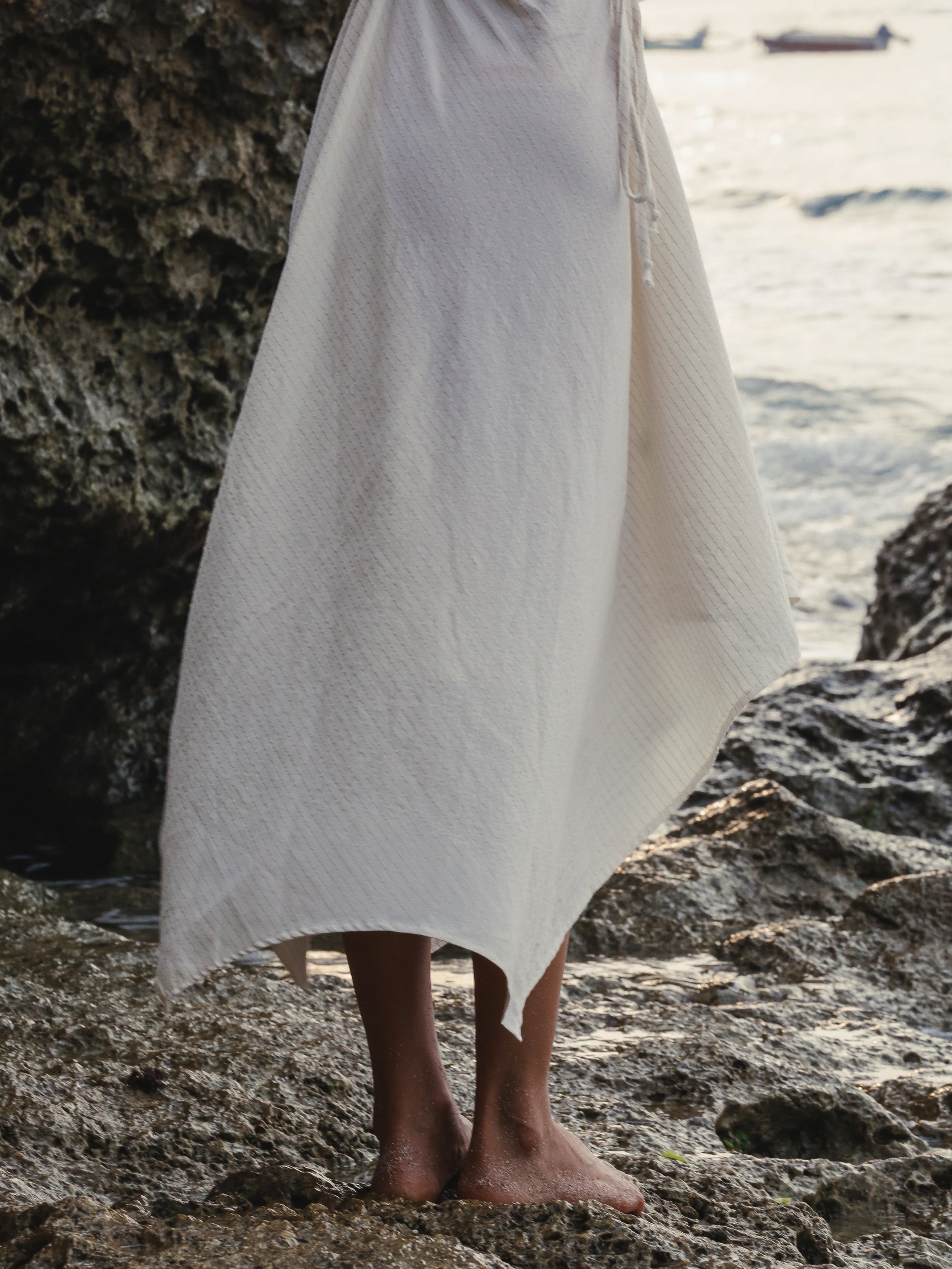 Buy Sage Maxi Dress - Gold Stripes by The Handloom