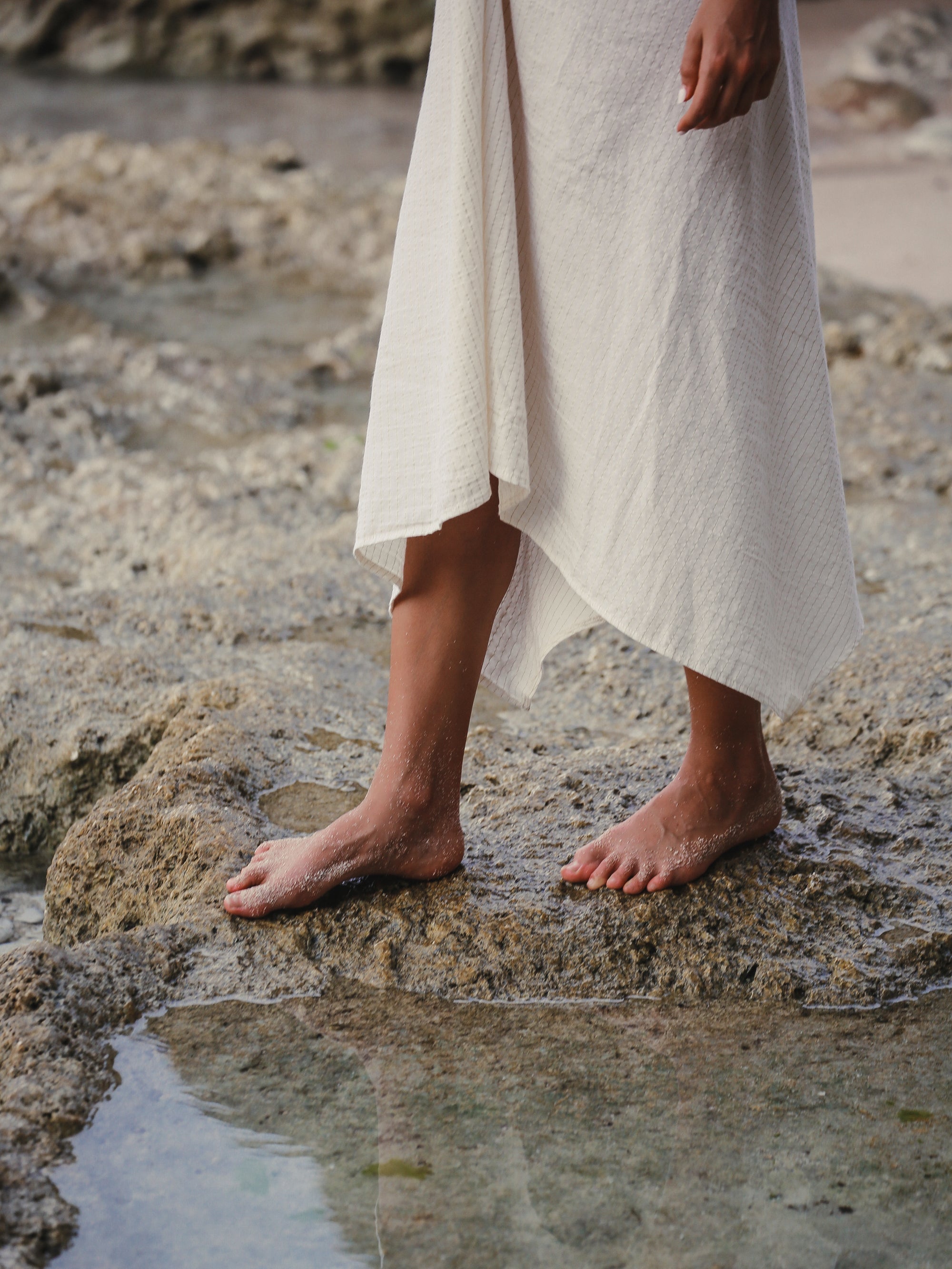 Buy Sage Maxi Dress - Gold Stripes by The Handloom