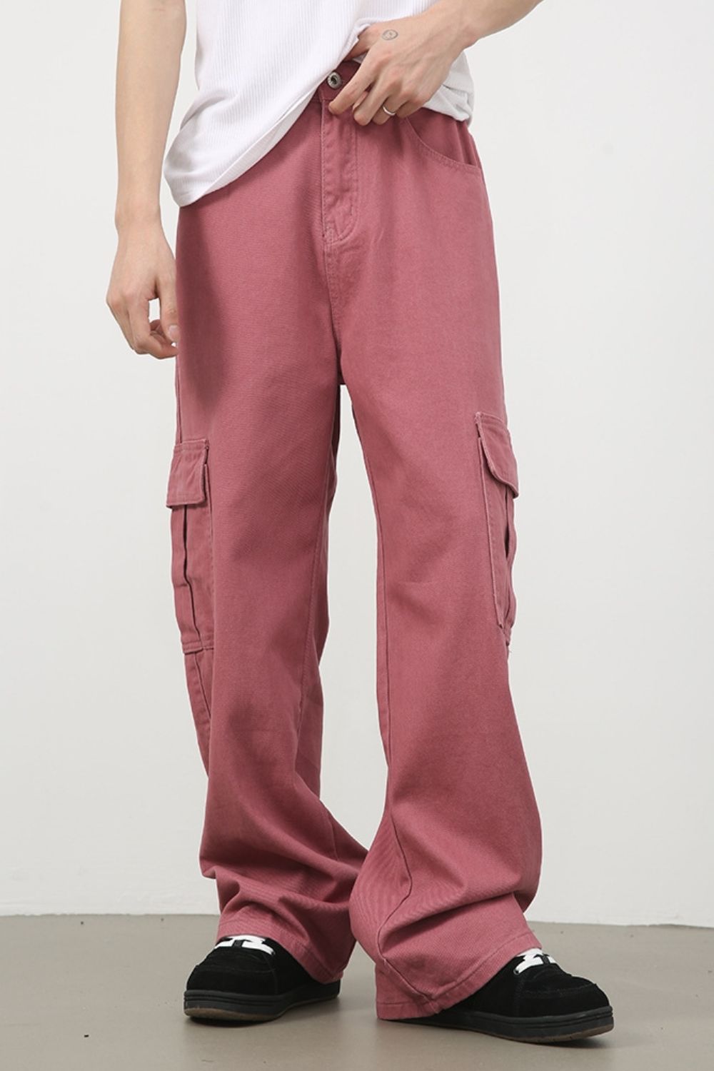 Buy Men's Mid Rise Jeans with Cargo Pockets by Faz