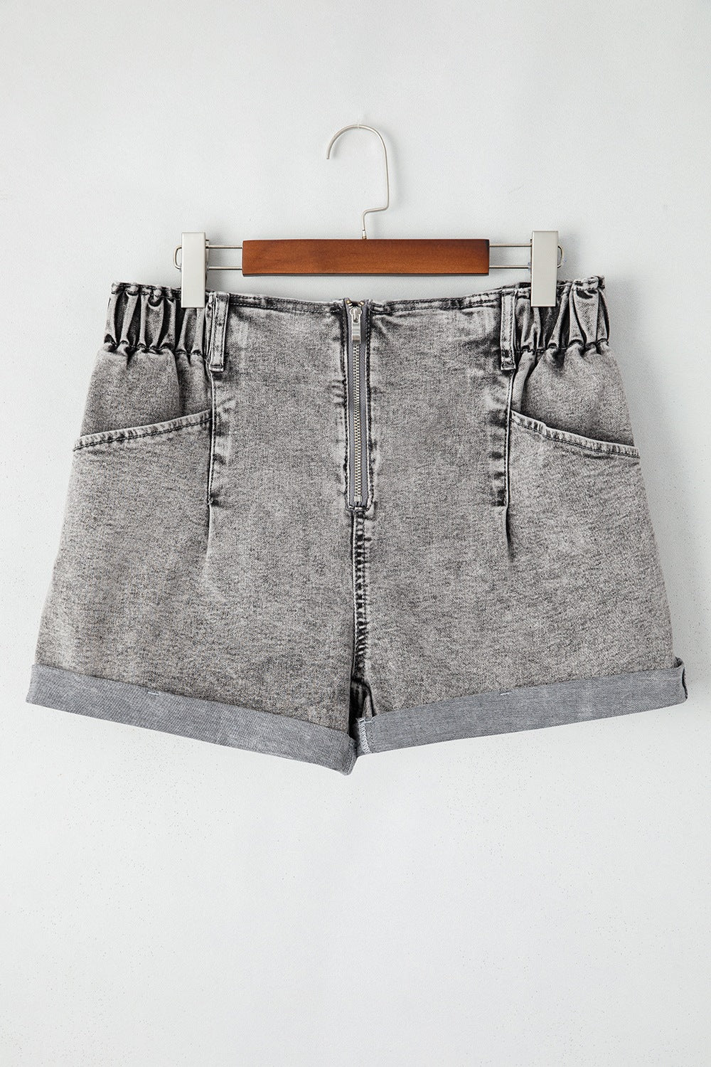 Buy Zipped Cuffed Edge Denim Shorts by Faz