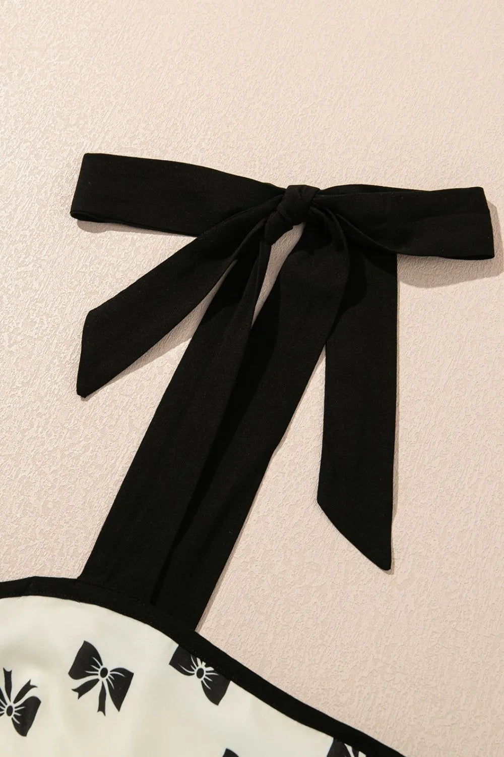 Buy Bow Knot Color Contrast Trim Knotted Shoulder Mini Dress by Faz