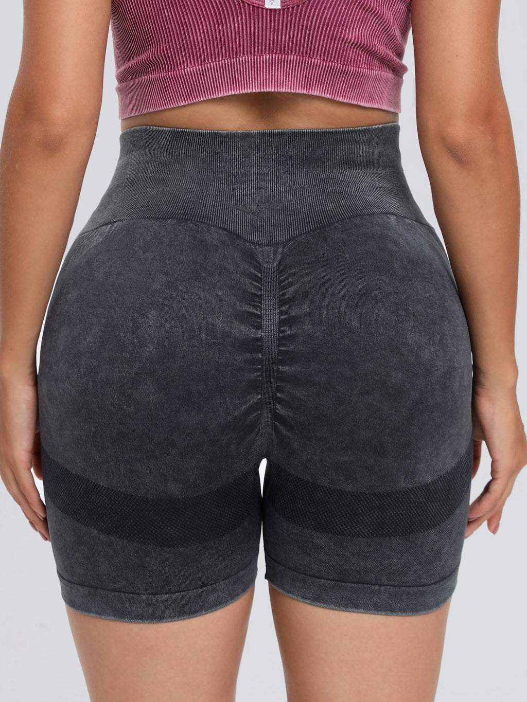 Buy Washed High Waist Active Shorts by Faz