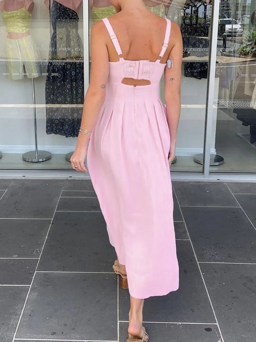 Buy Cutout Square Neck Cami Dress by Faz