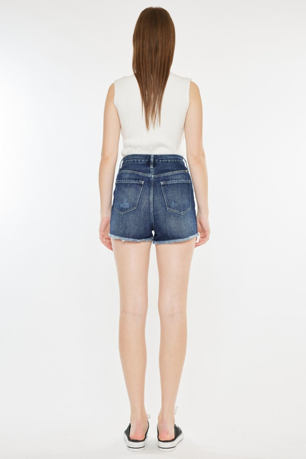 Buy Raw Hem Button Fly Denim Shorts by Faz