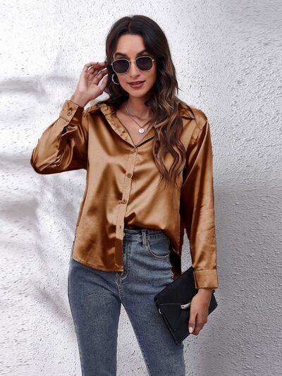 Buy Button Up Collared Neck Long Sleeve Shirt by B&S