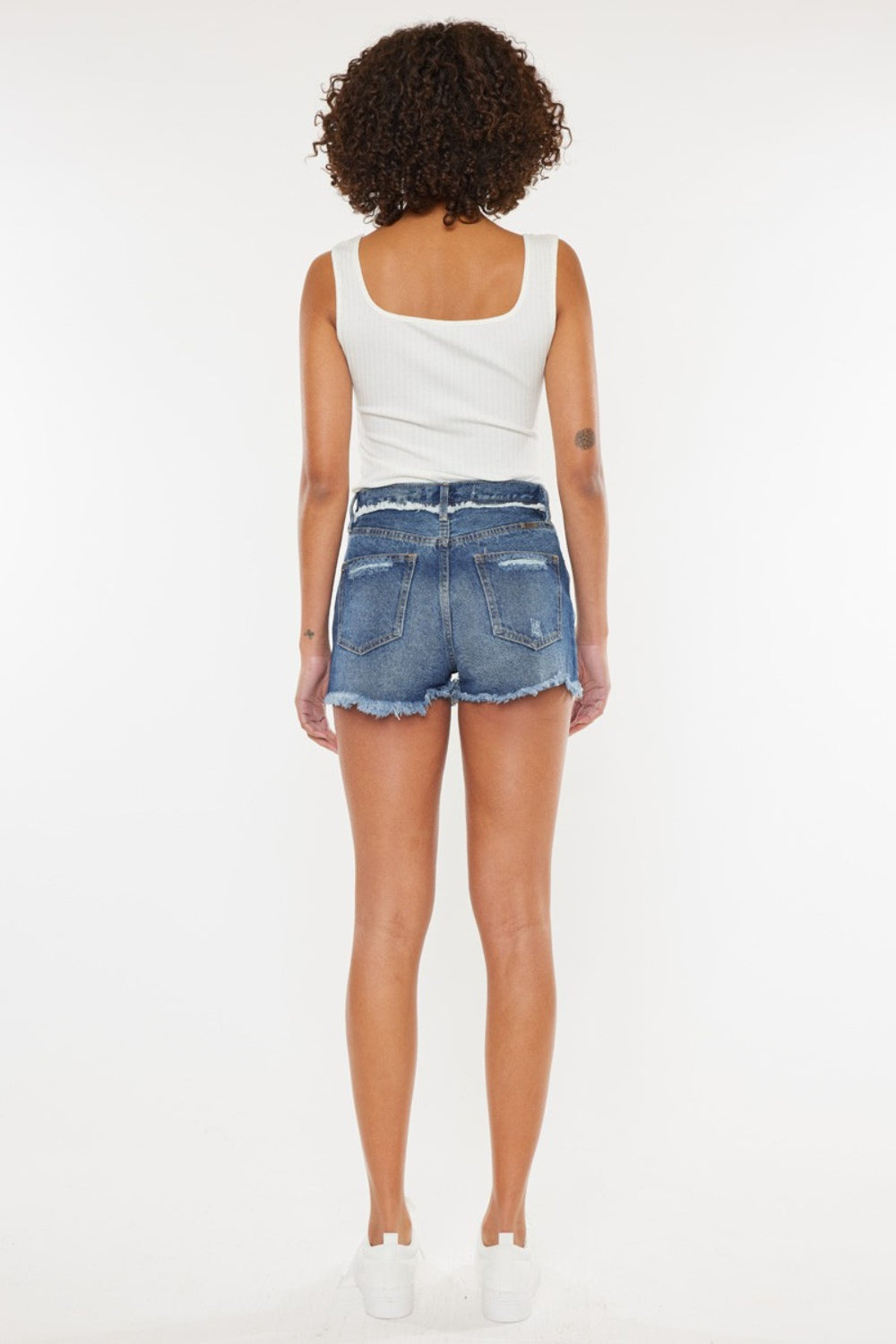 Buy Distressed Button Fly Denim Shorts by Faz