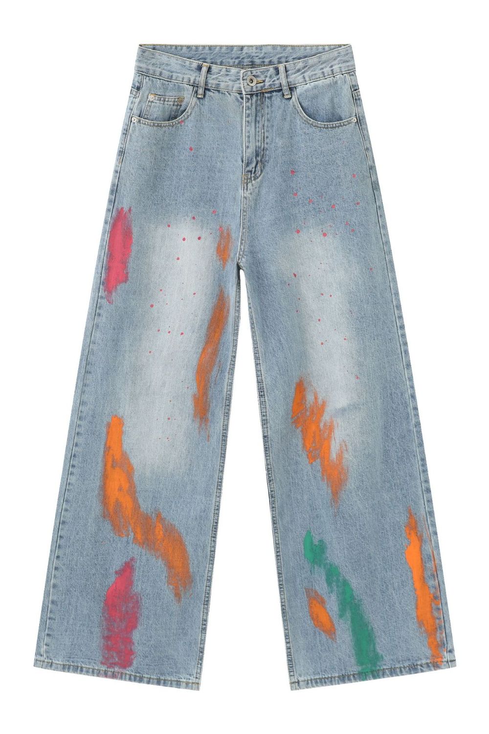 Buy Men's Splash Print Wide Leg Jeans by Faz