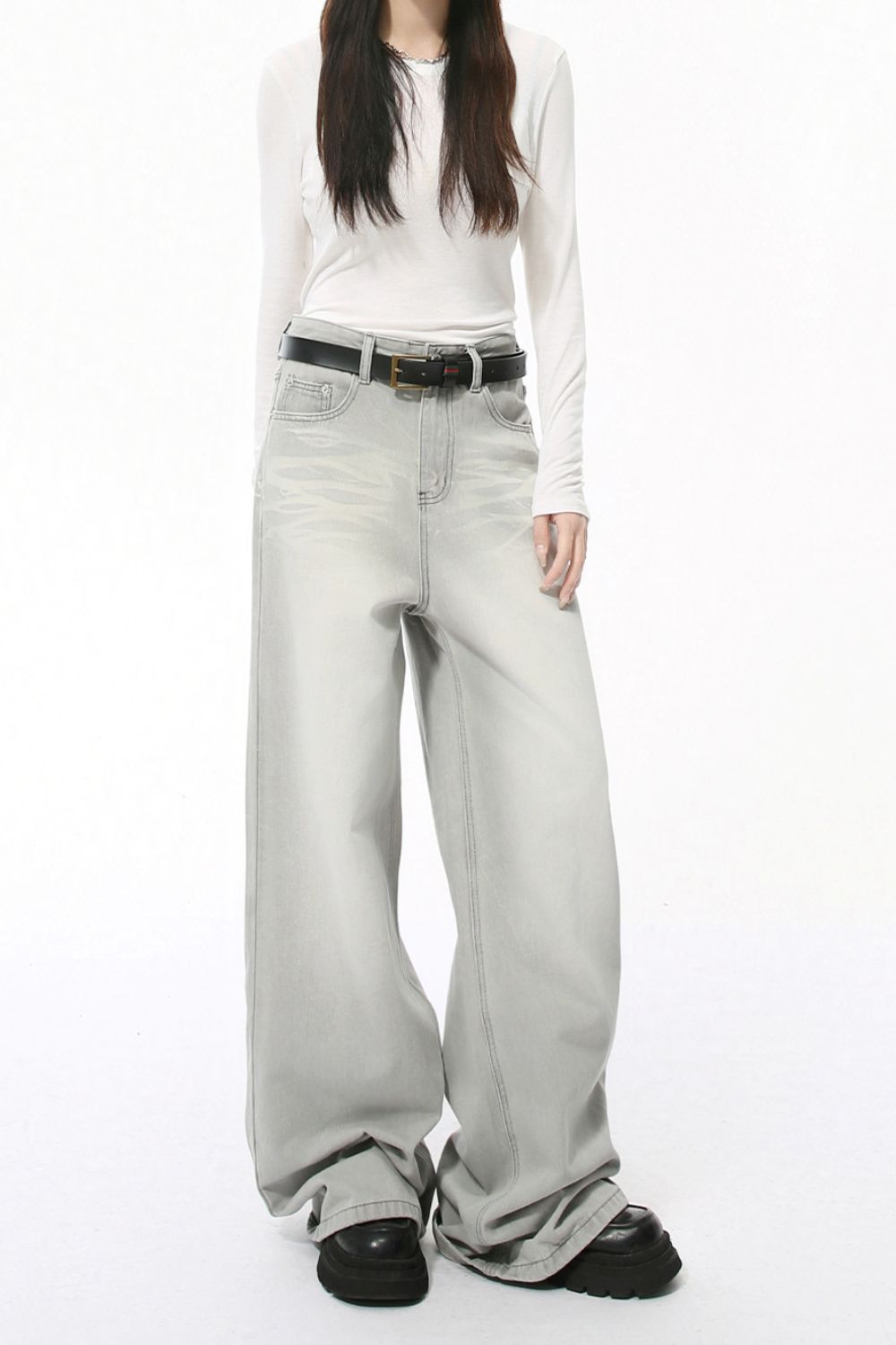 Buy Wide Leg Jeans with Pockets by Faz