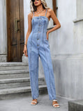 Buy Spaghetti Strap Denim Overalls with Pockets by Faz