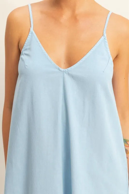 Buy Dyed V-Neck Loose Dress by Faz