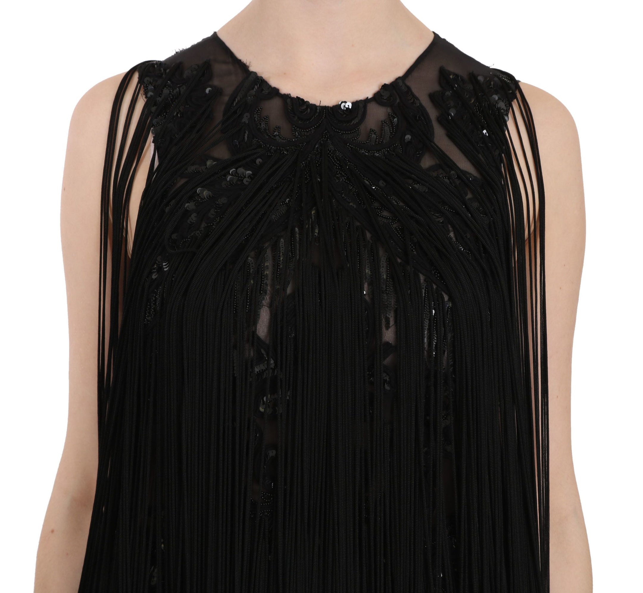 Buy Sheer Sequined Maxi Elegance Dress by John Richmond