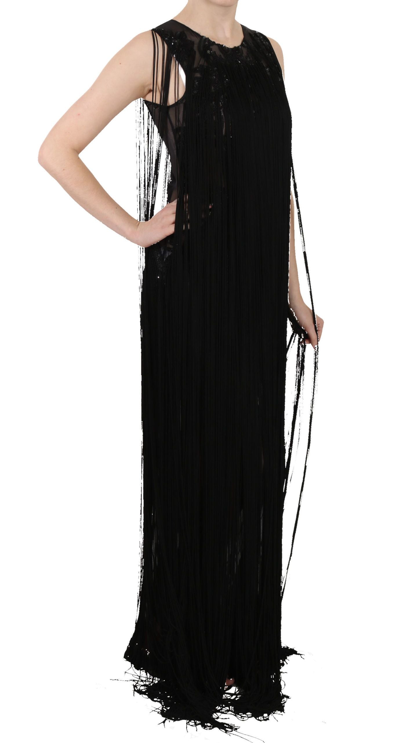 Buy Sheer Sequined Maxi Elegance Dress by John Richmond