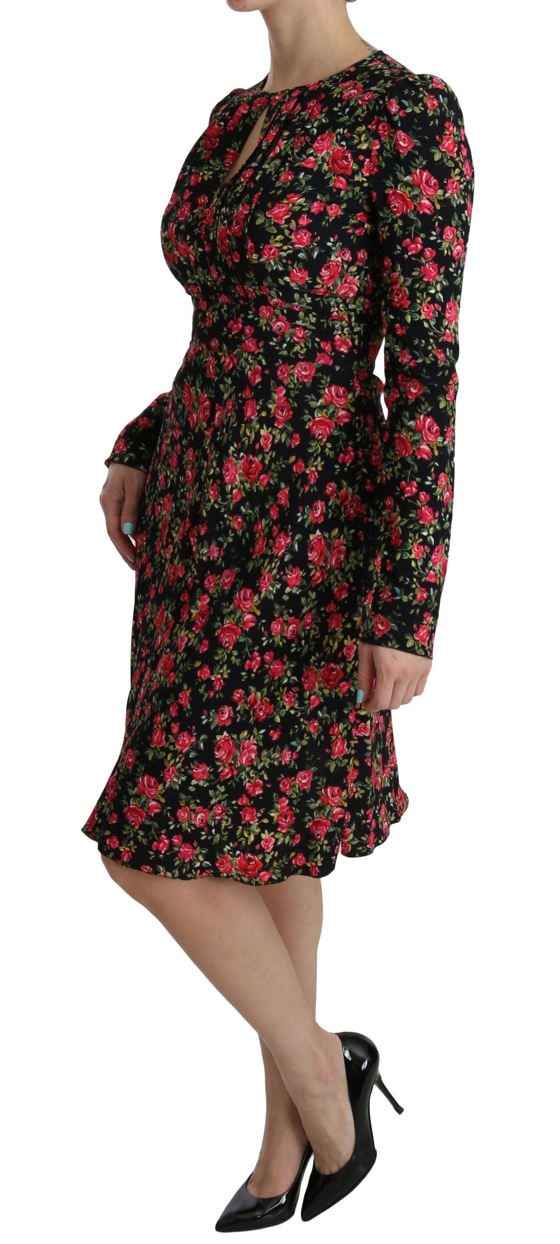 Buy Floral A-Line Viscose Knee Length Dress by Dolce & Gabbana