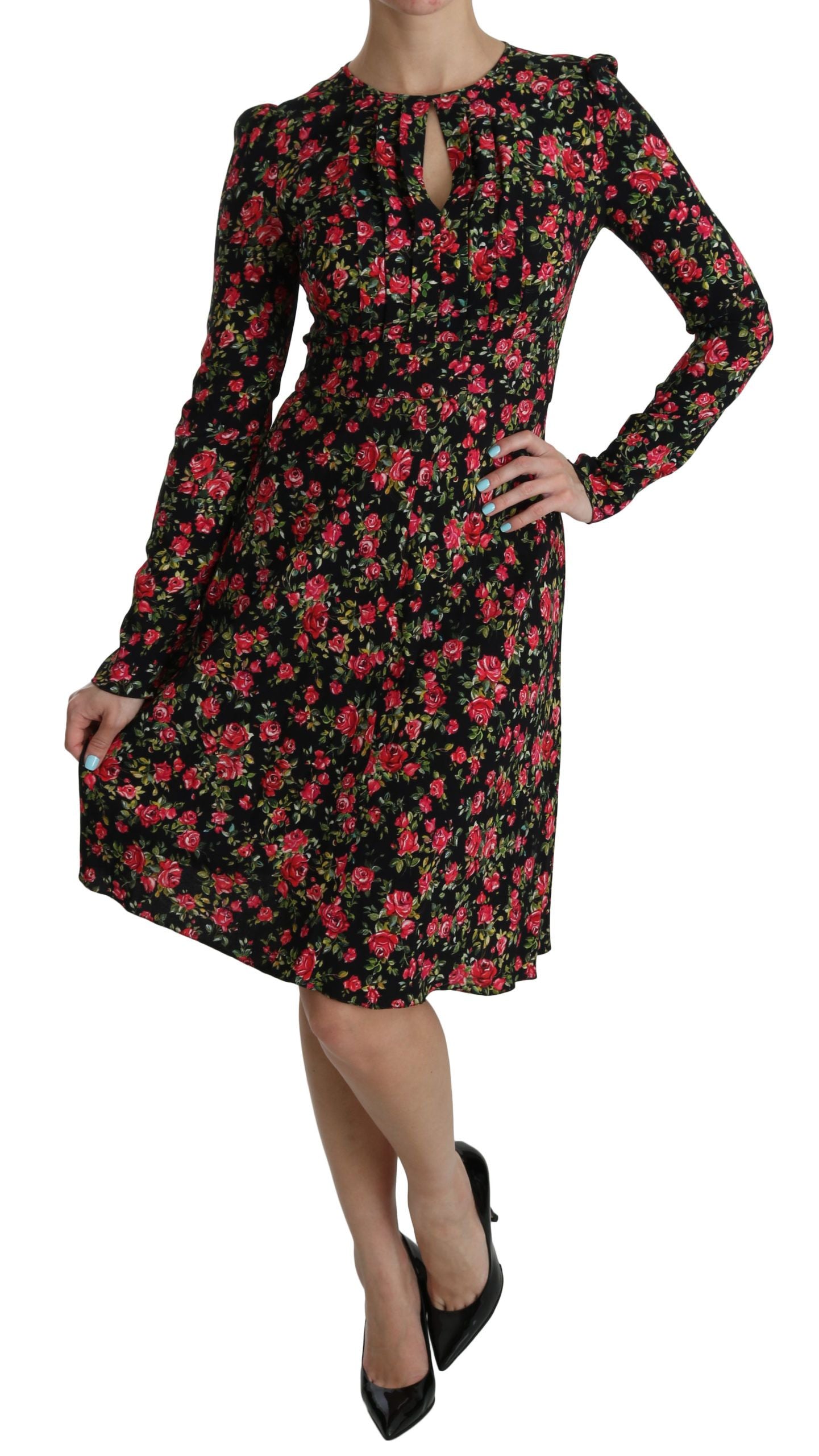 Buy Floral A-Line Viscose Knee Length Dress by Dolce & Gabbana