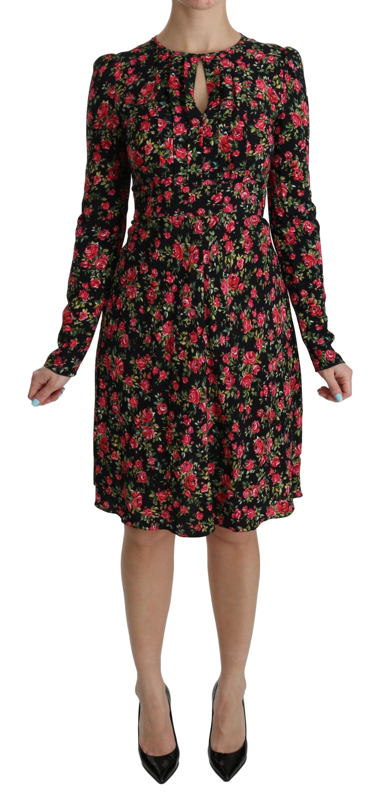 Buy Floral A-Line Viscose Knee Length Dress by Dolce & Gabbana