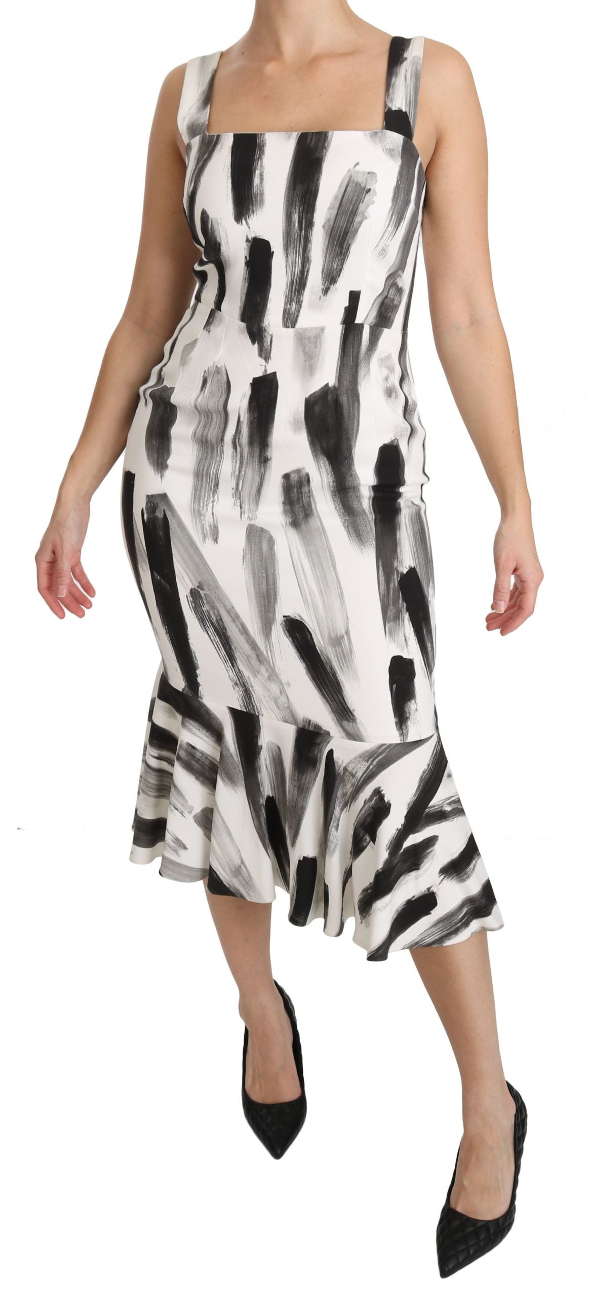 Buy Chic Monochrome Sheath Midi Dress by Dolce & Gabbana