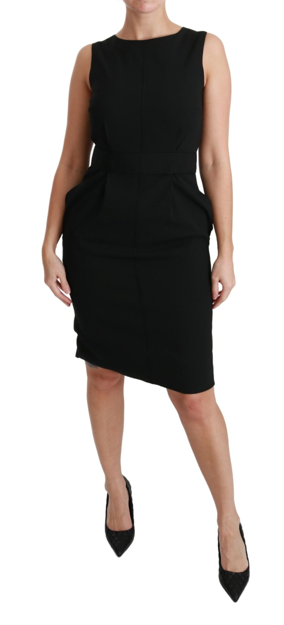 Buy Elegant Knee-Length Sheath Dress in Black by Dolce & Gabbana